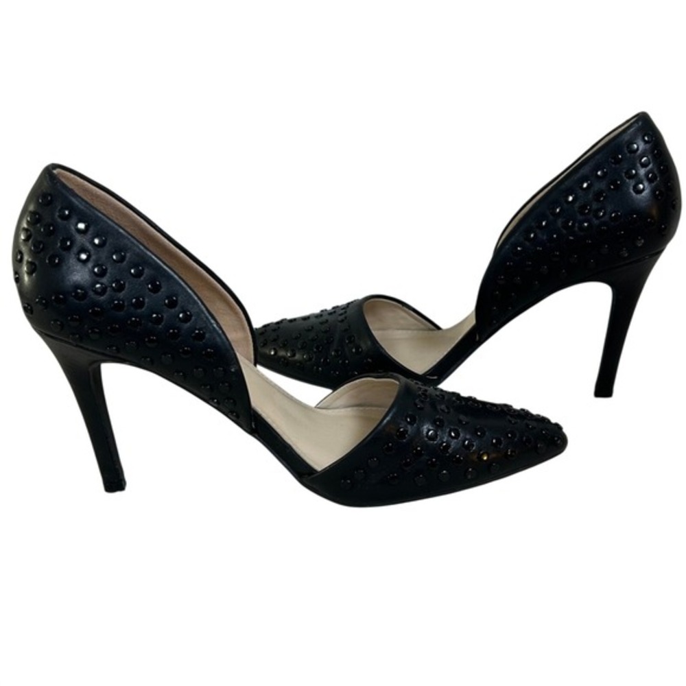French Connection Black Studded D'Orsay‎ Heels Pointed Toe Pumps Stiletto Size 8